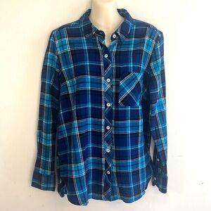 Woolrich Blue and Black Plaid Shirt